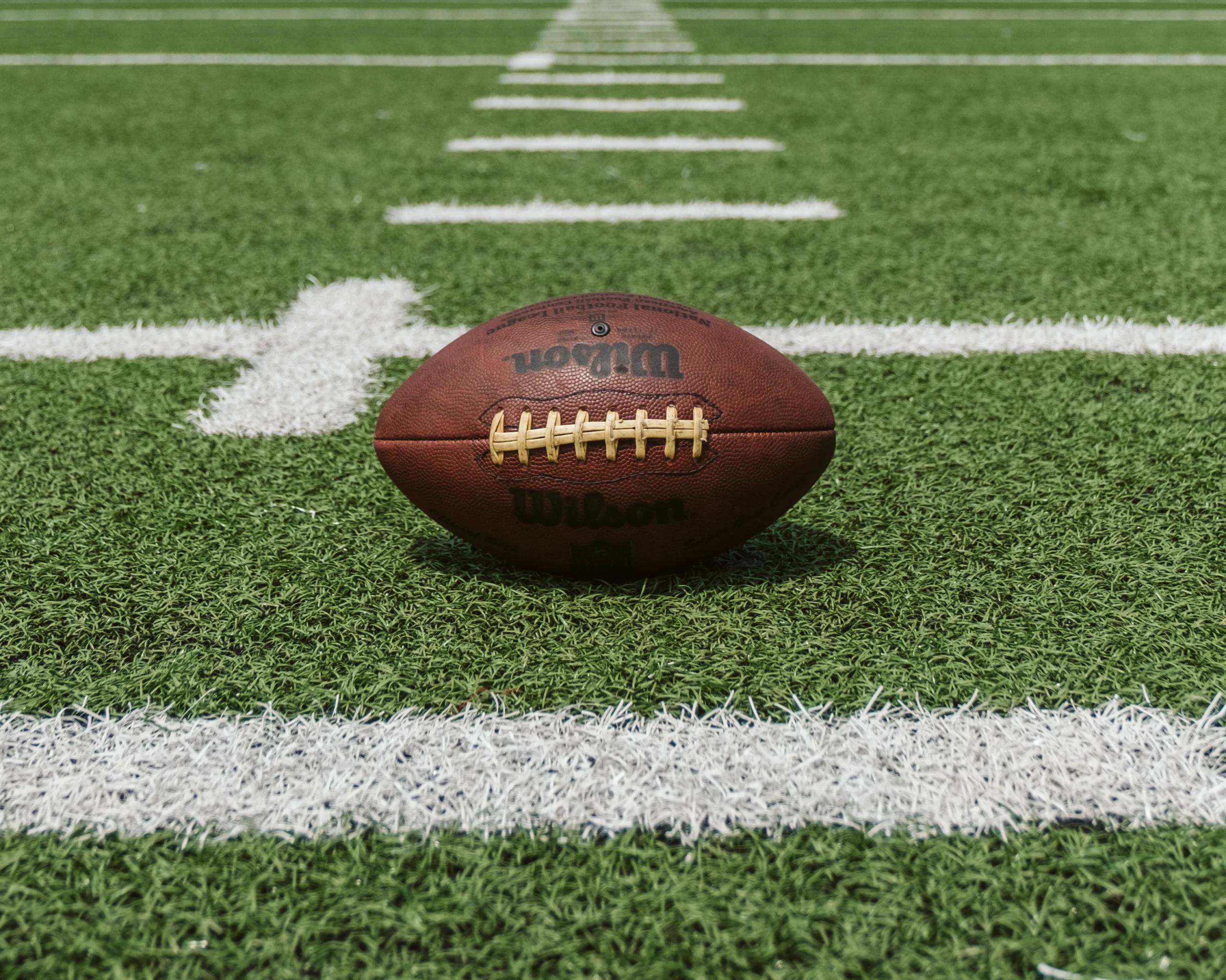 A football on the field